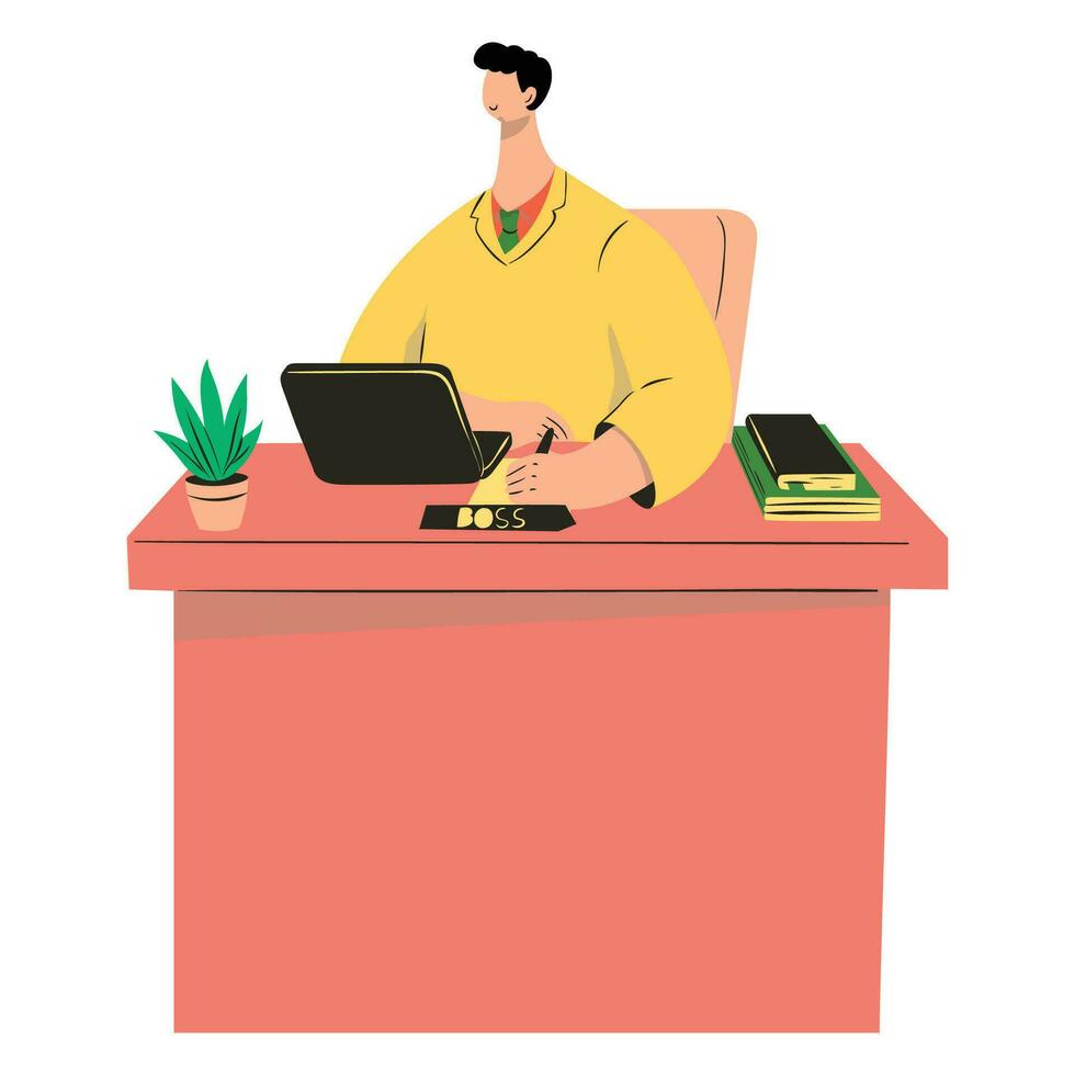 Working at home, coworking space, concept illustration. Young people, man and woman freelancers working on laptops and computers at home. People at home in quarantine. Vector flat style