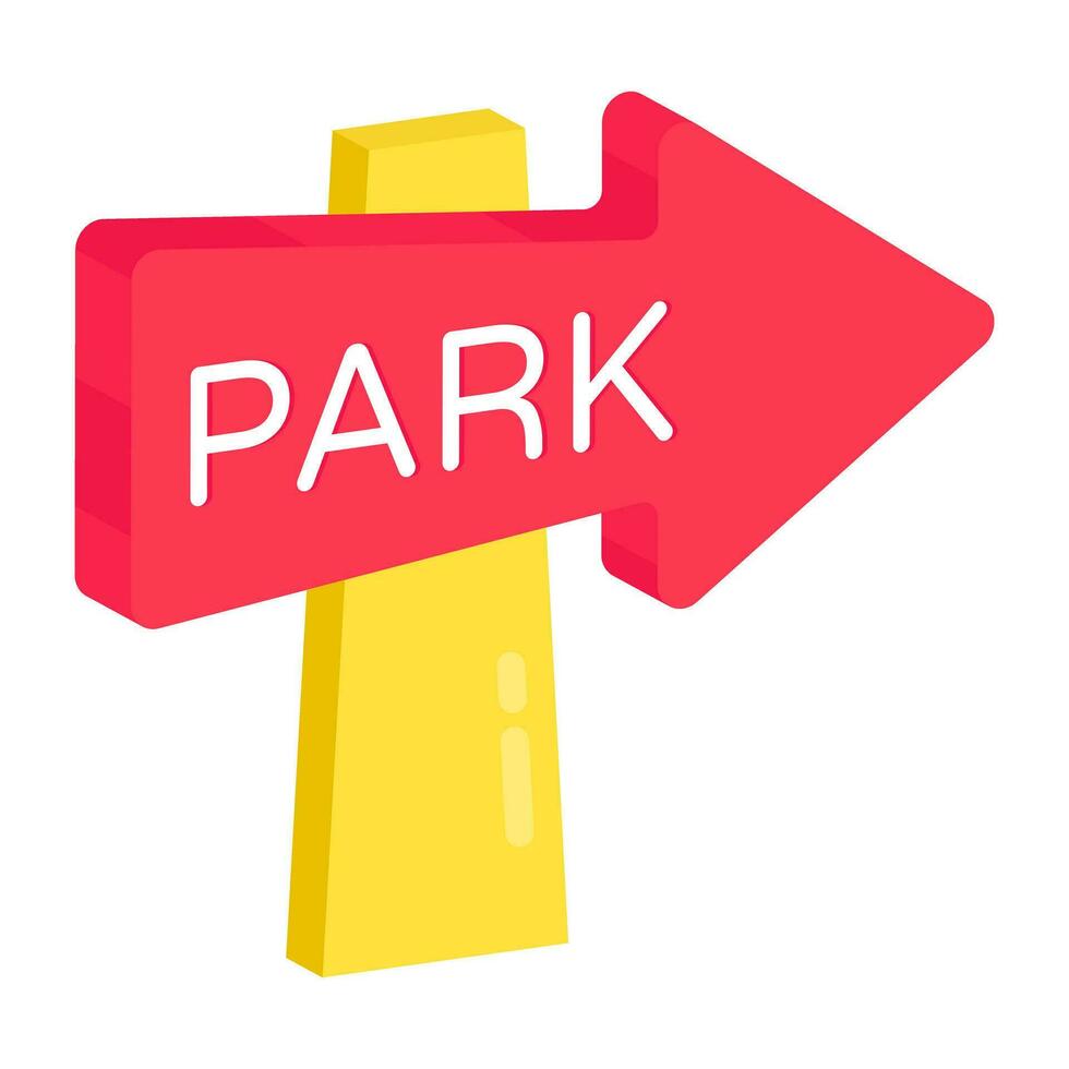 Conceptual flat design icon of park board vector