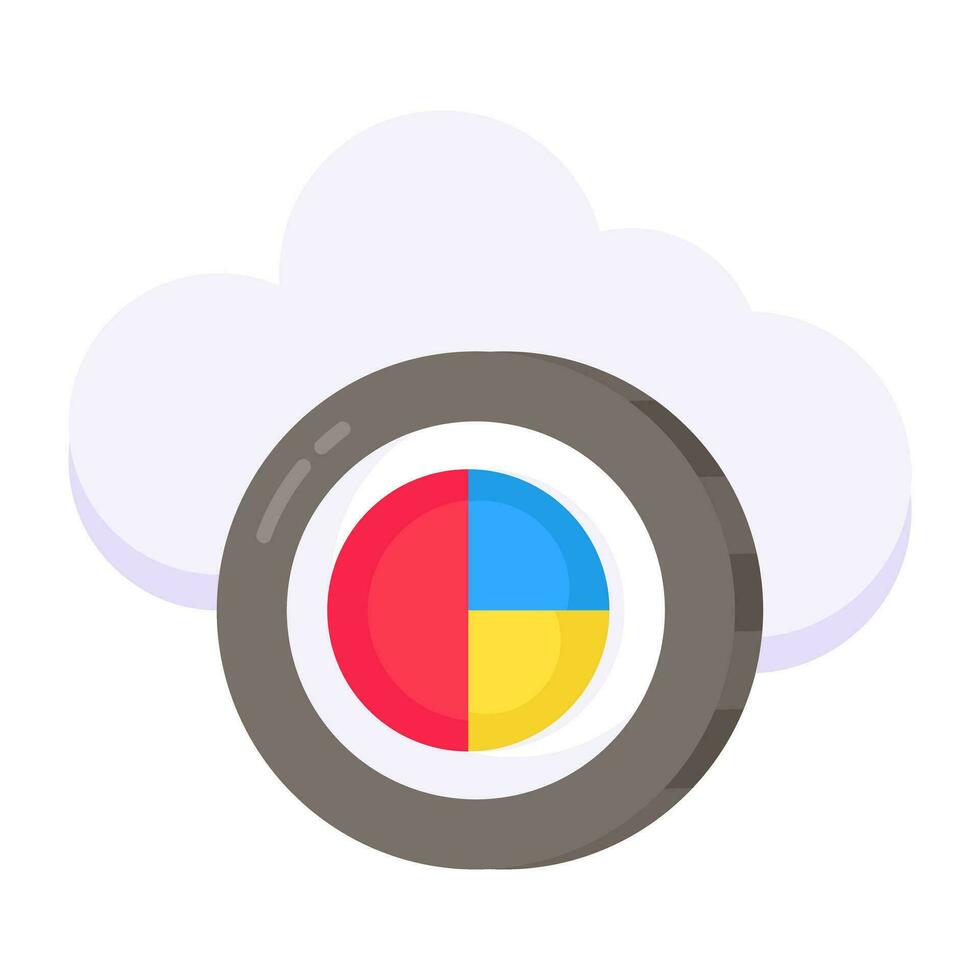 Editable design icon of cloud analytics vector