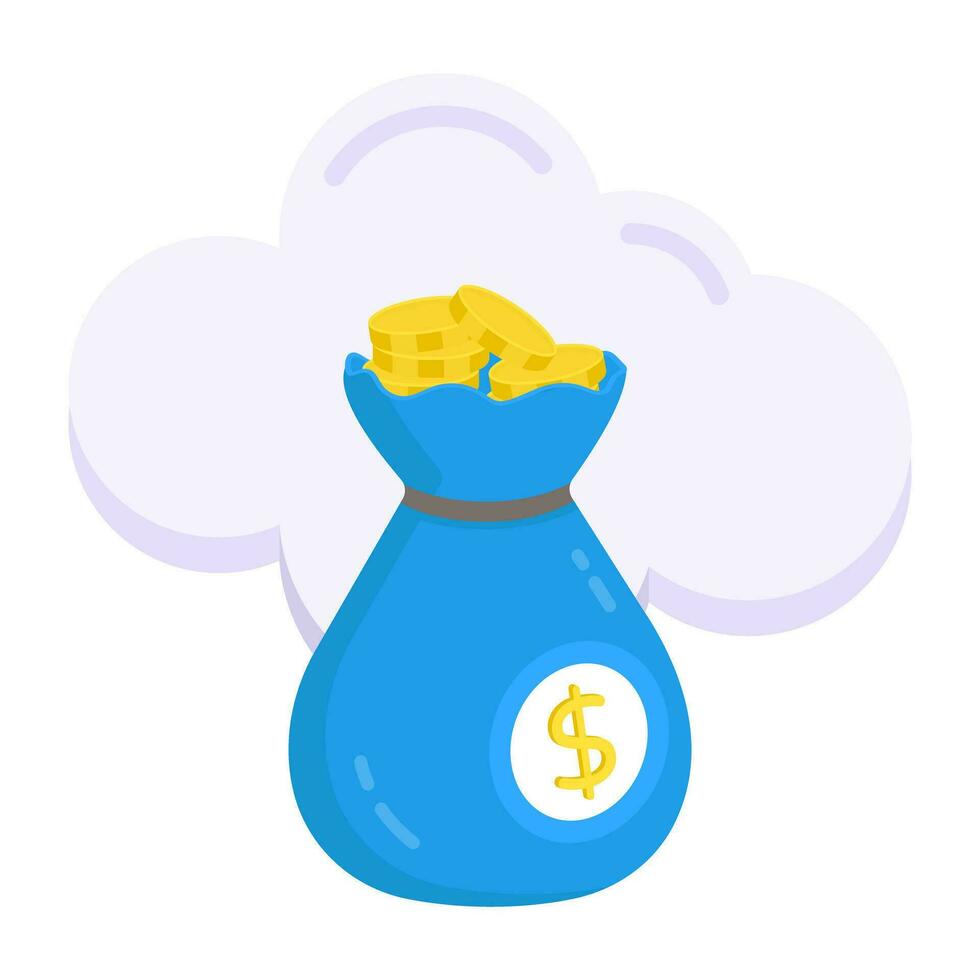 Trendy vector design of cloud earning