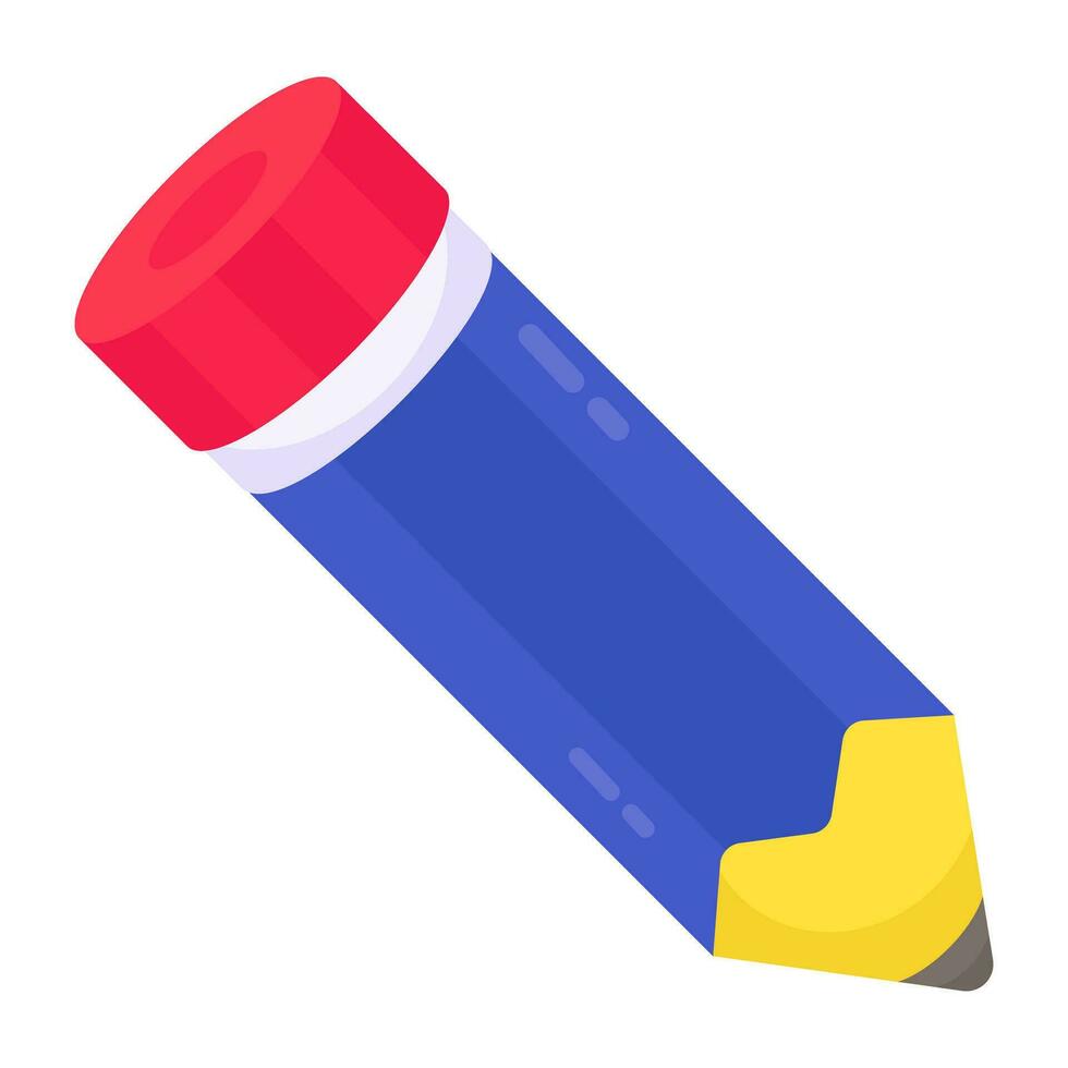 A writing tool icon, flat design of pencil vector