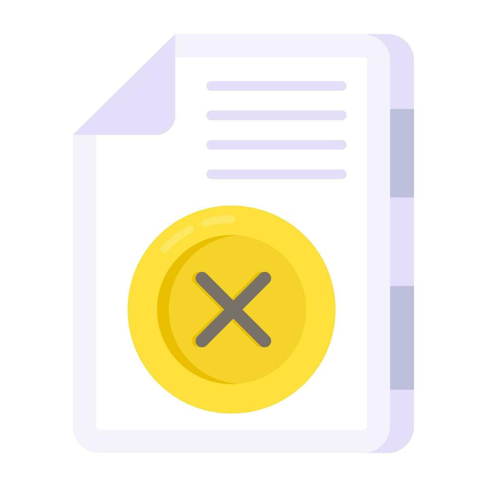 Modern design icon of wrong file vector