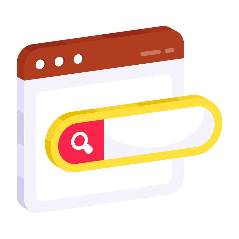 A flat design icon of search box vector