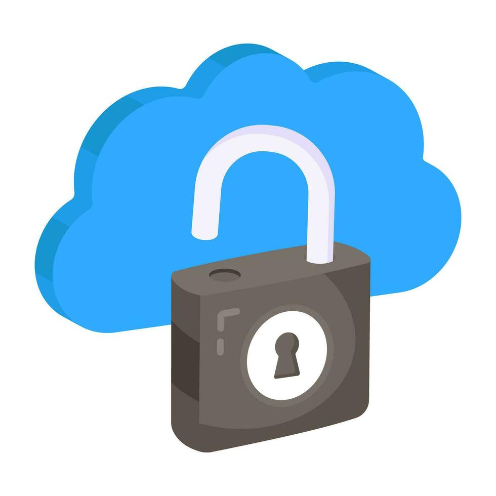 Modern design icon of locked cloud vector