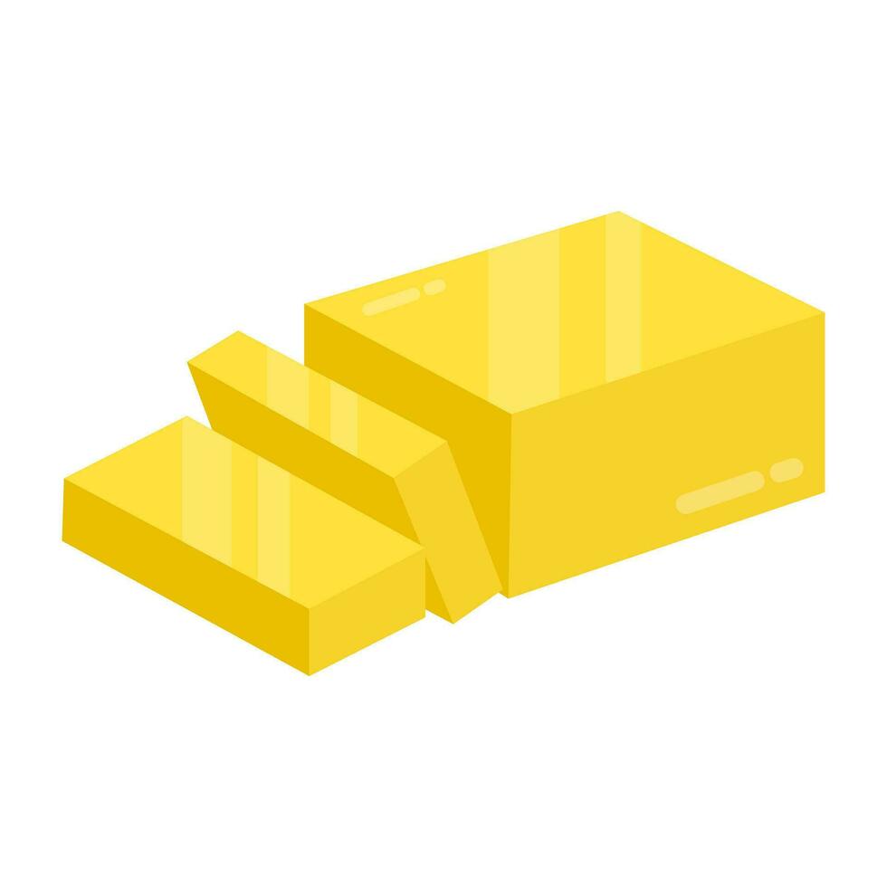 An icon design of cheese slice vector