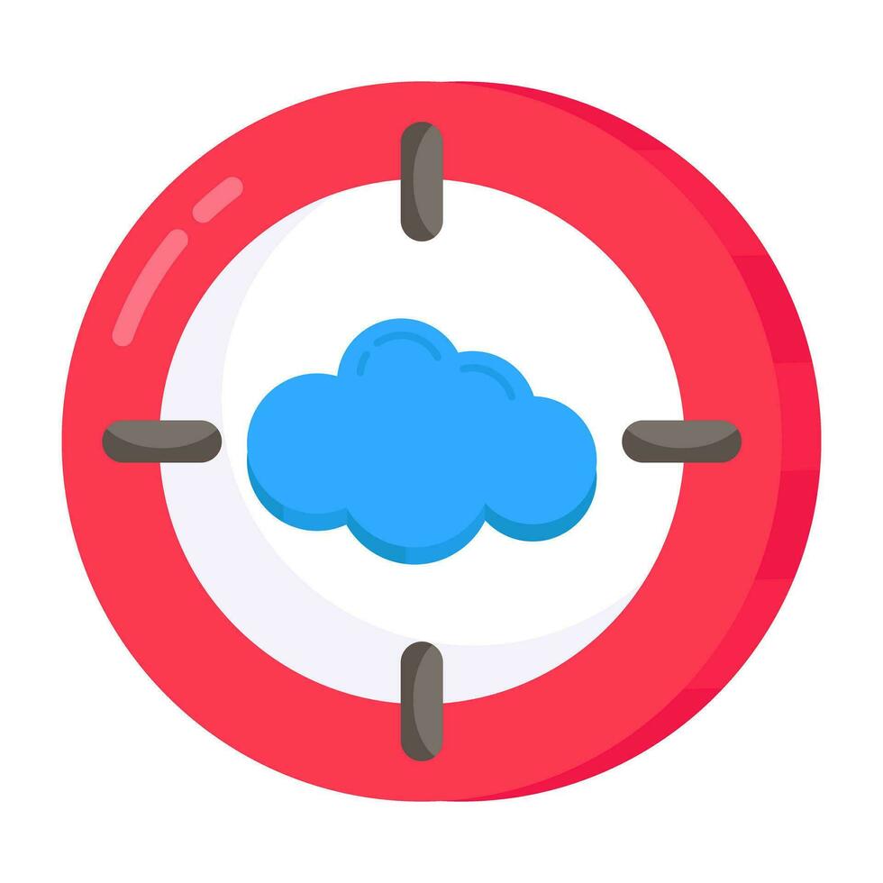 An icon design of cloud target vector