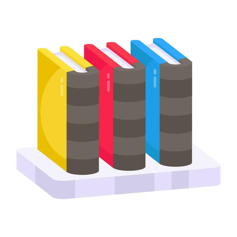 A flat design icon of close books vector