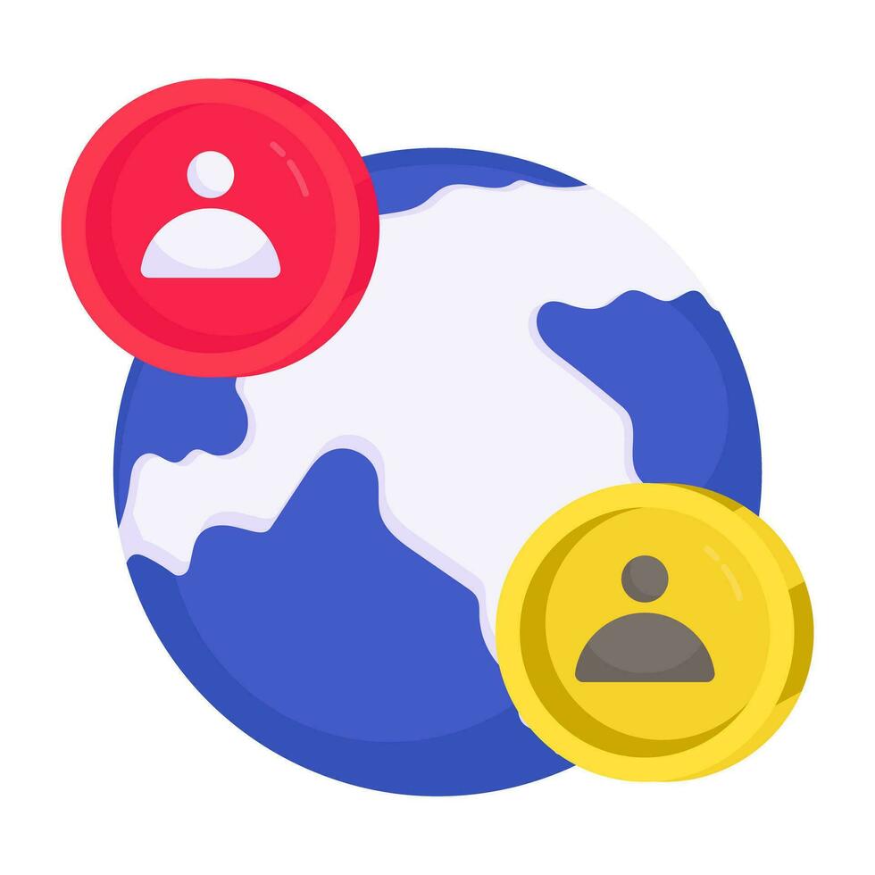An icon design of global users vector