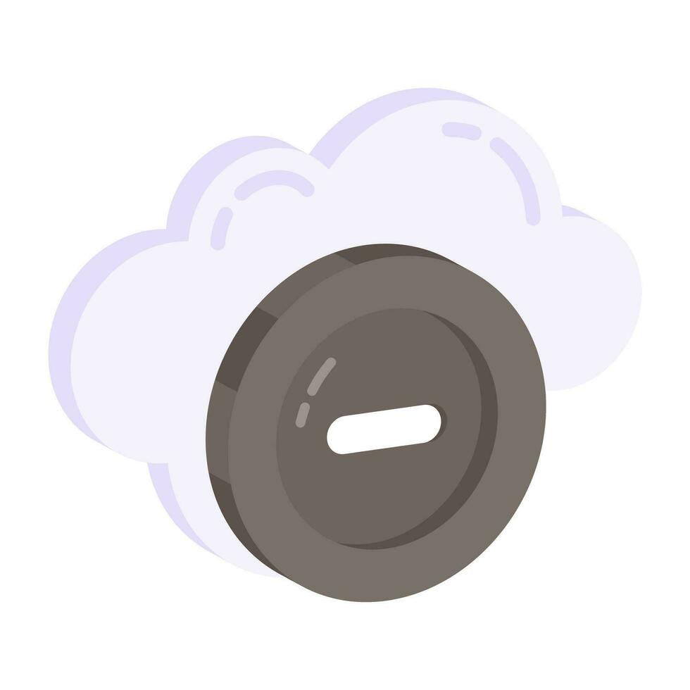 An icon design of cloud remove vector