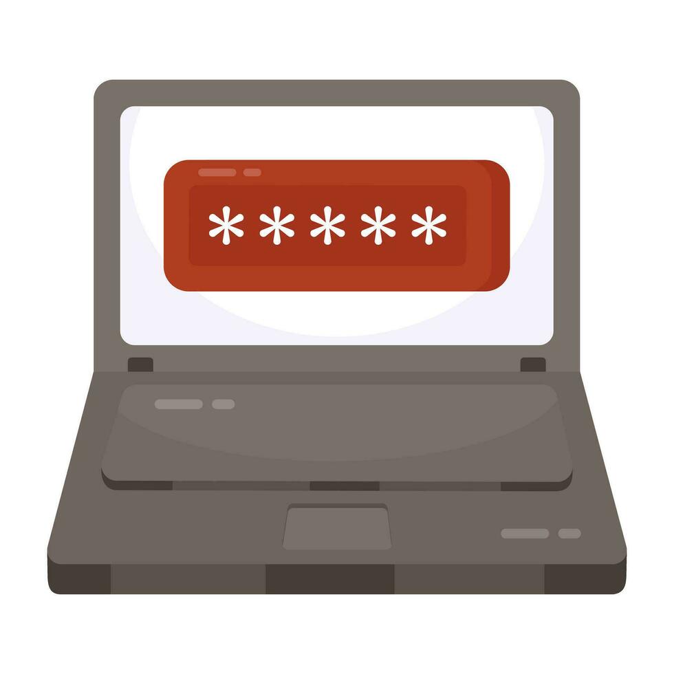 A flat design icon of system security vector