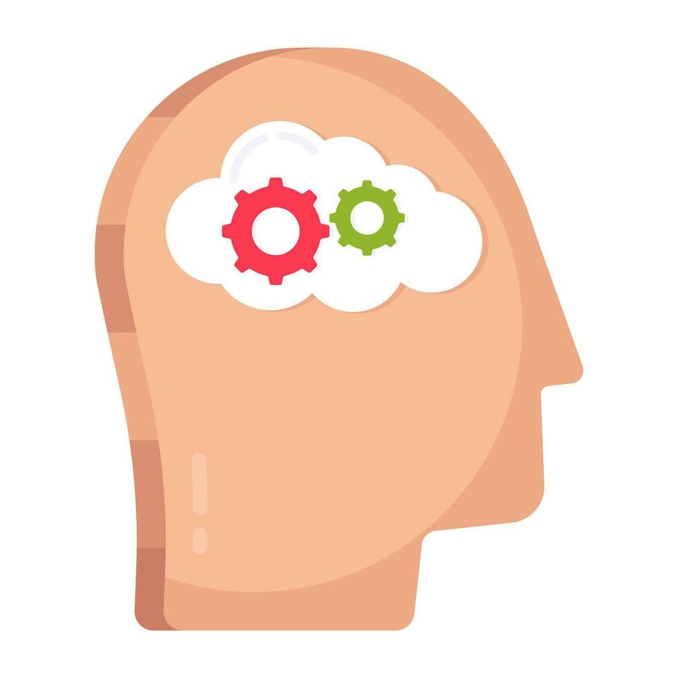 Conceptual flat design icon of cloud setting vector