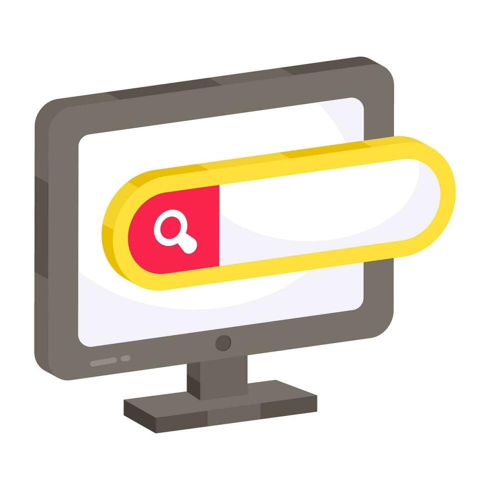 Flat design icon of search box vector