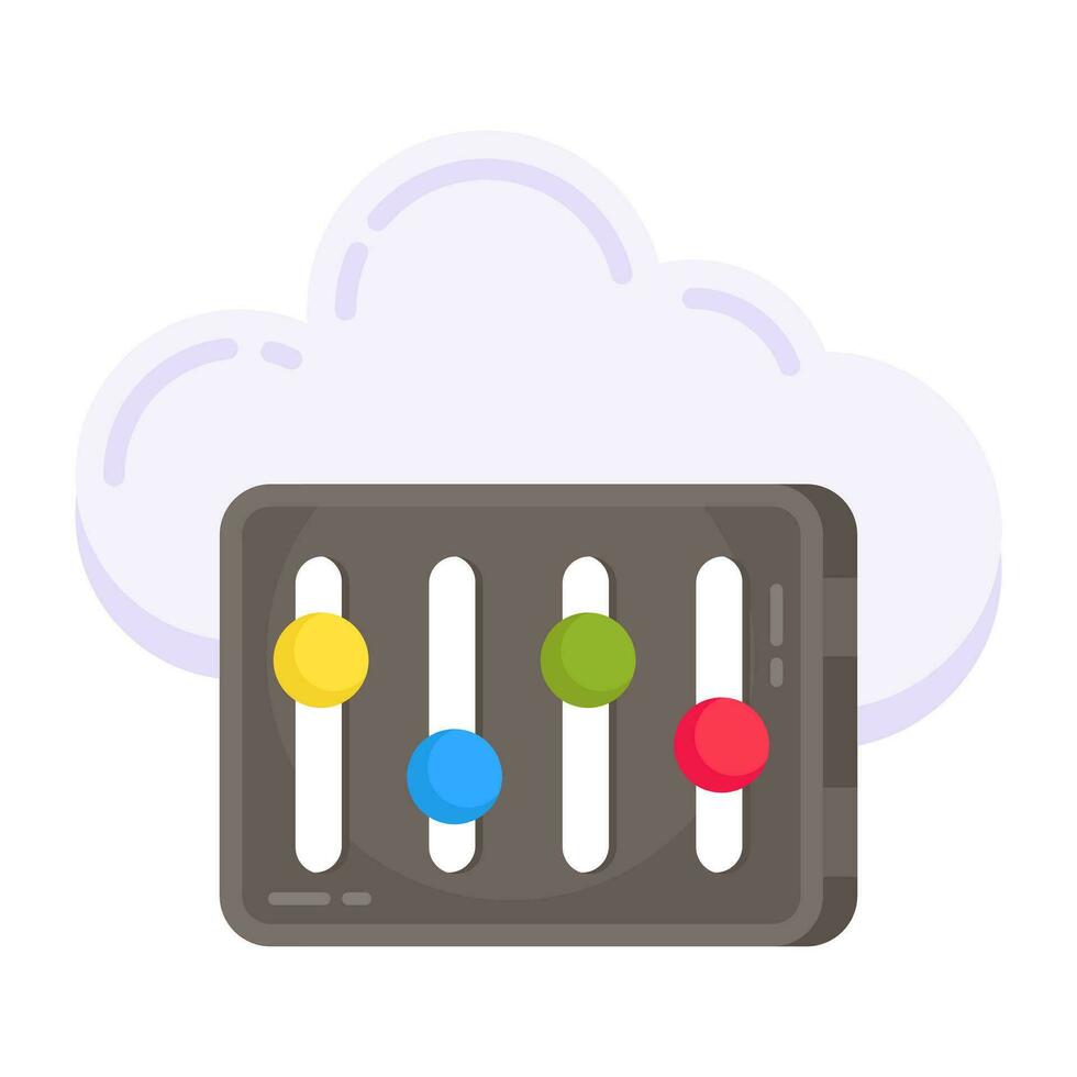 Editable design icon of cloud equalizer vector