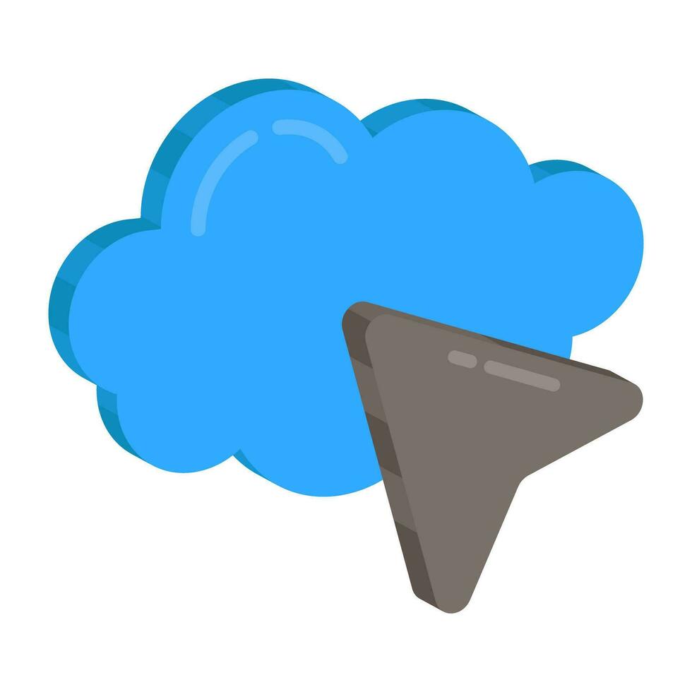 An icon design of cloud cursor vector