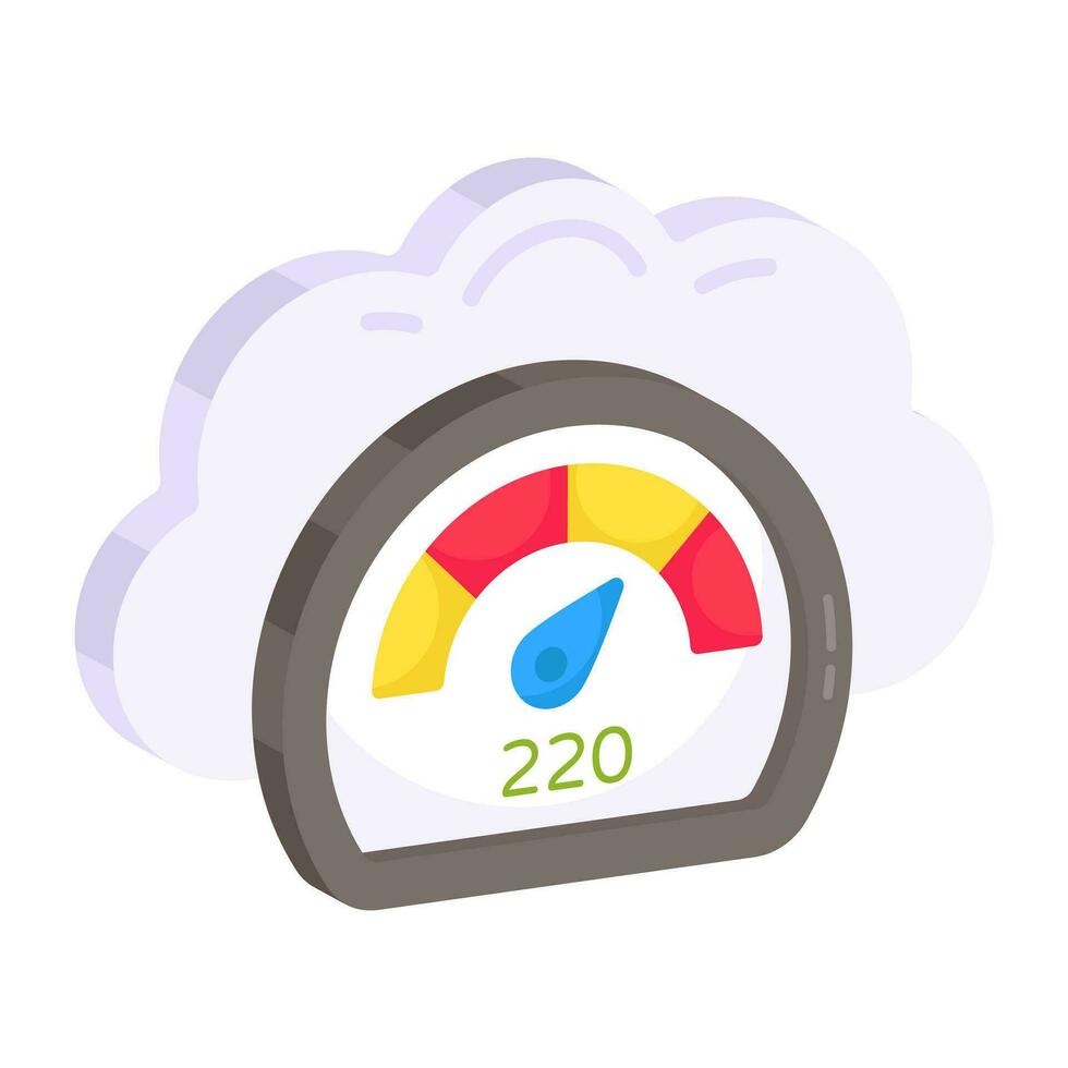 Modern design icon of cloud speed test vector