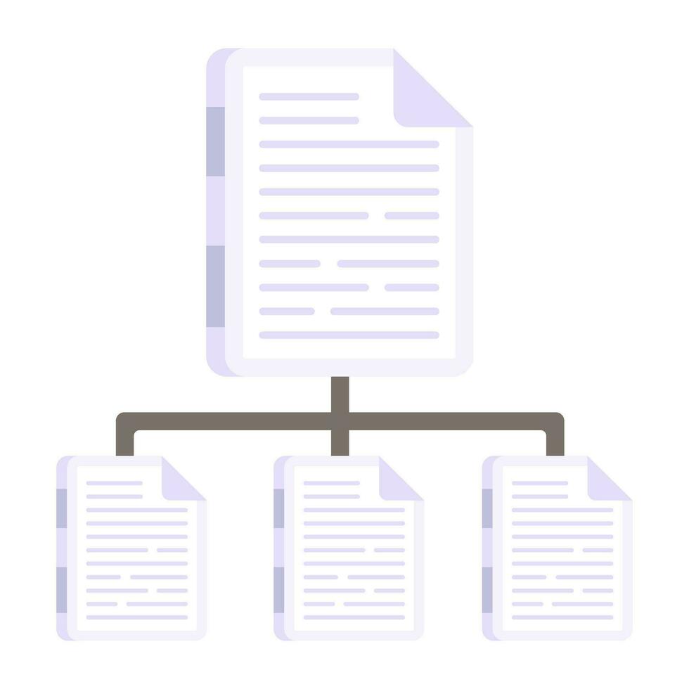 Conceptual flat design icon of file network vector