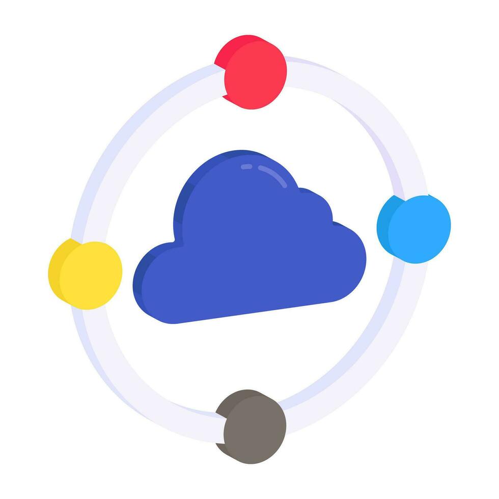 Premium download icon of cloud networking vector