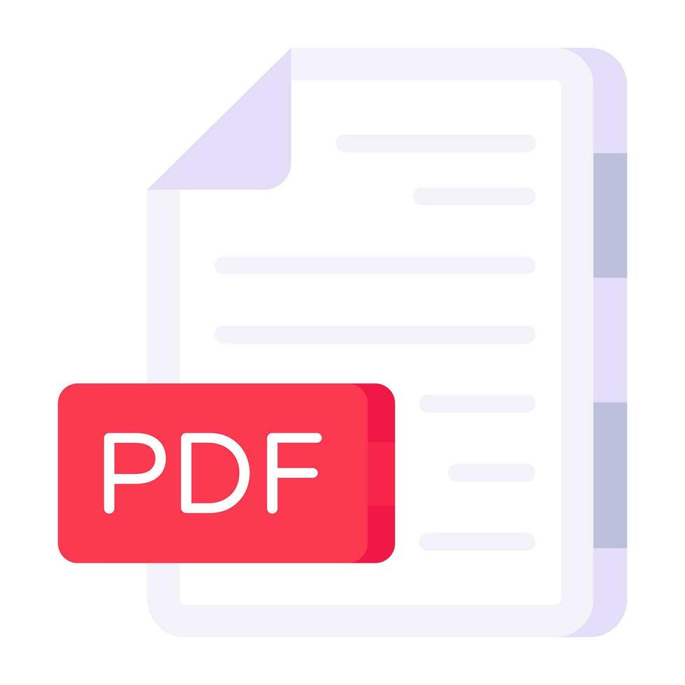 Editable design icon of pdf file vector