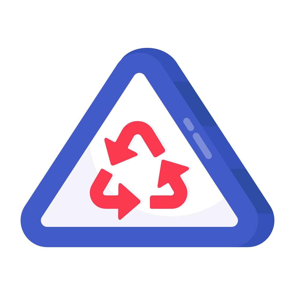 Conceptual flat design icon of recycle vector