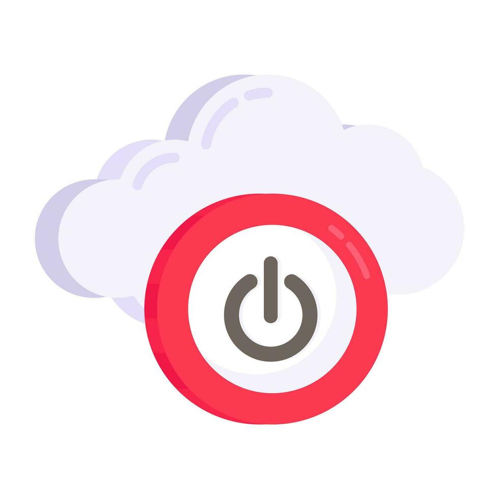 icono de diseño creativo del botón de apagado de la nube vector