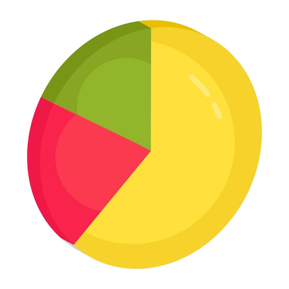 An icon design of pie chart vector