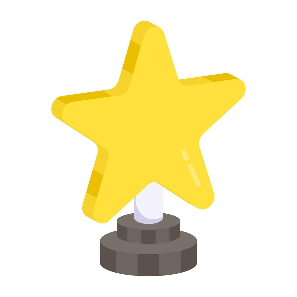 A flat design icon of star trophy cup vector