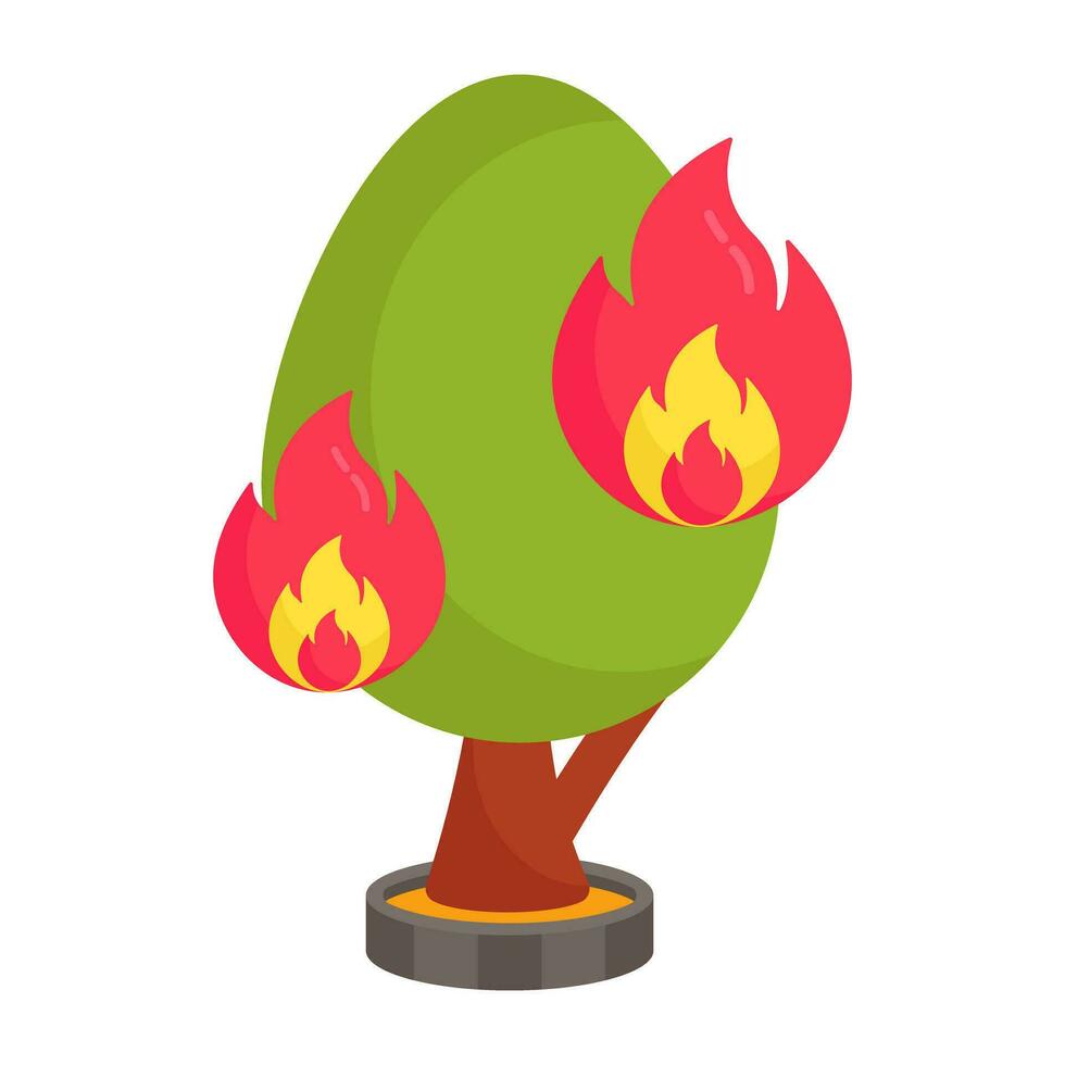Editable design icon of forest fire vector