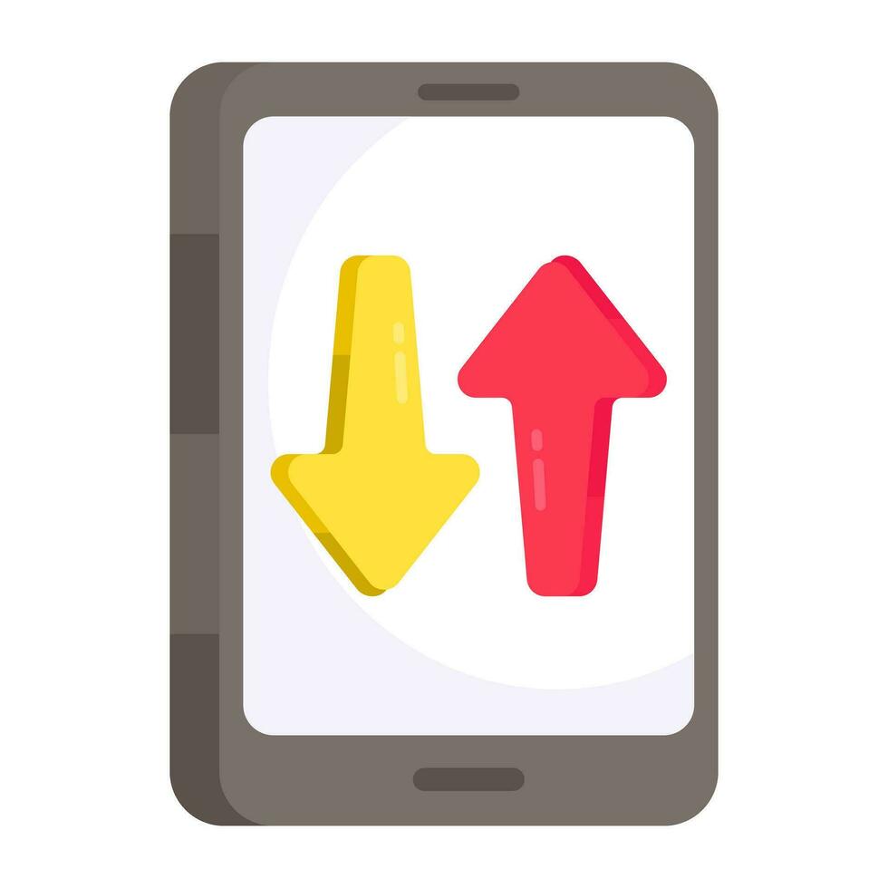 Editable design icon of mobile data transfer vector