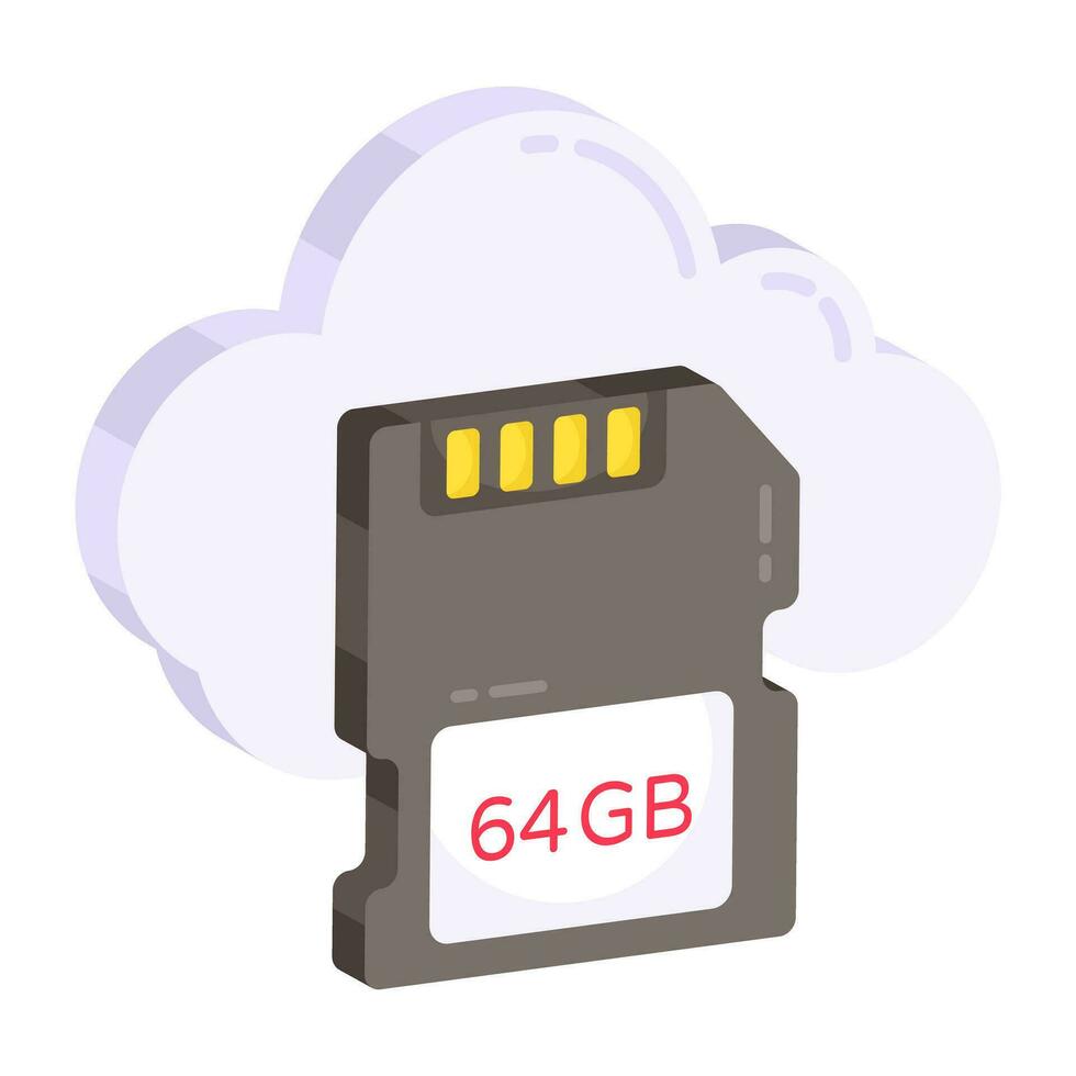 Vector design of cloud Sd card