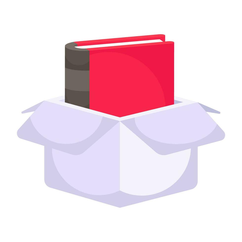 Conceptual flat design icon of book package vector