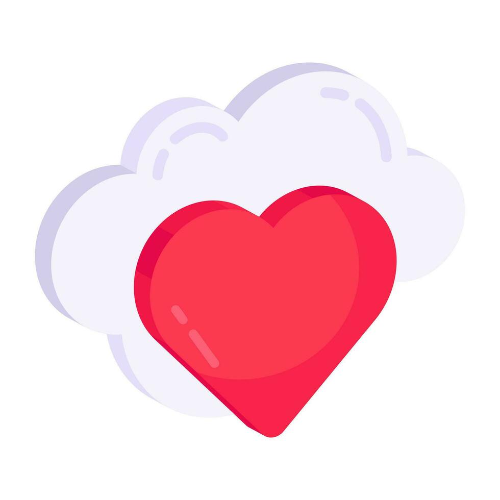 A flat design icon of favorite cloud vector