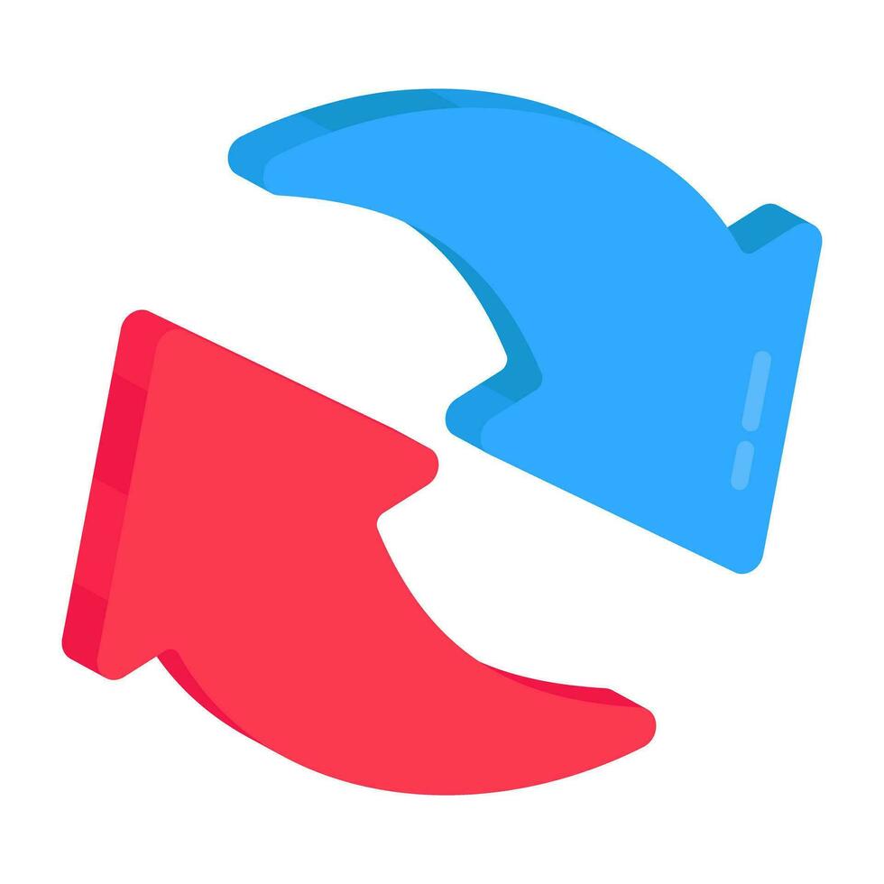 Reversible arrows icon, editable vector