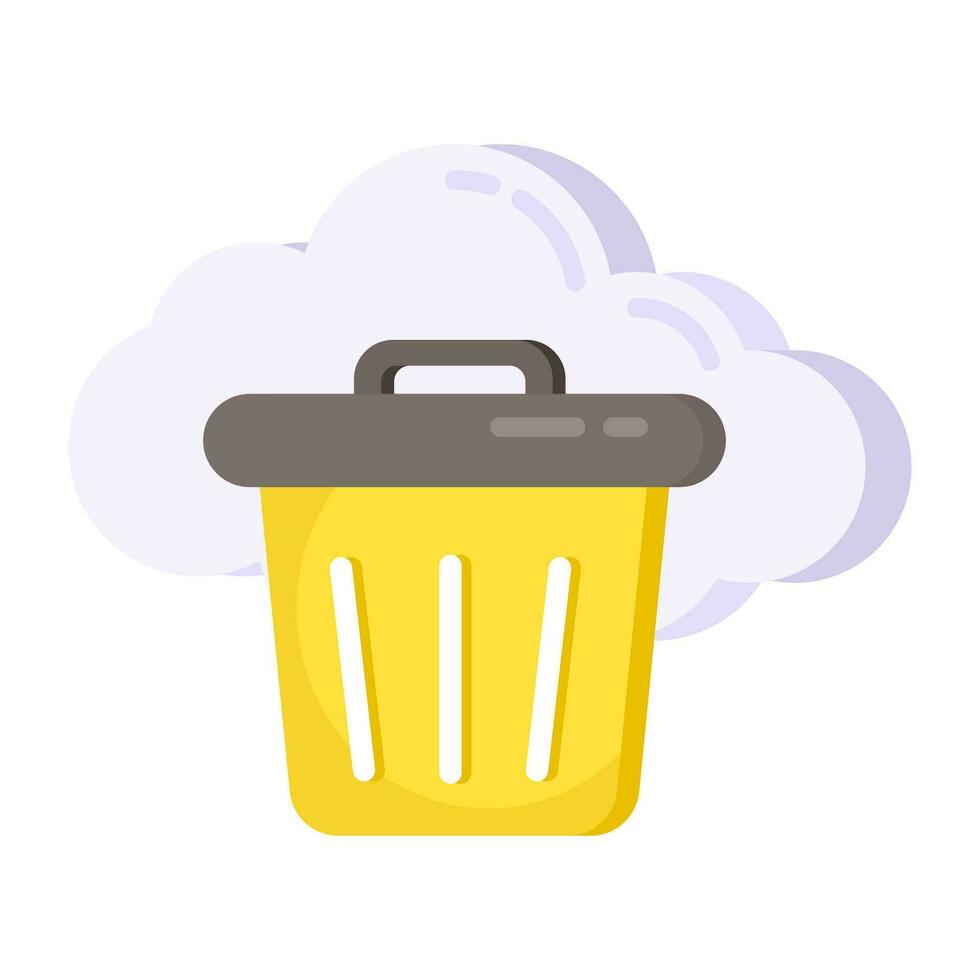 un único diseño icono de nube basura vector