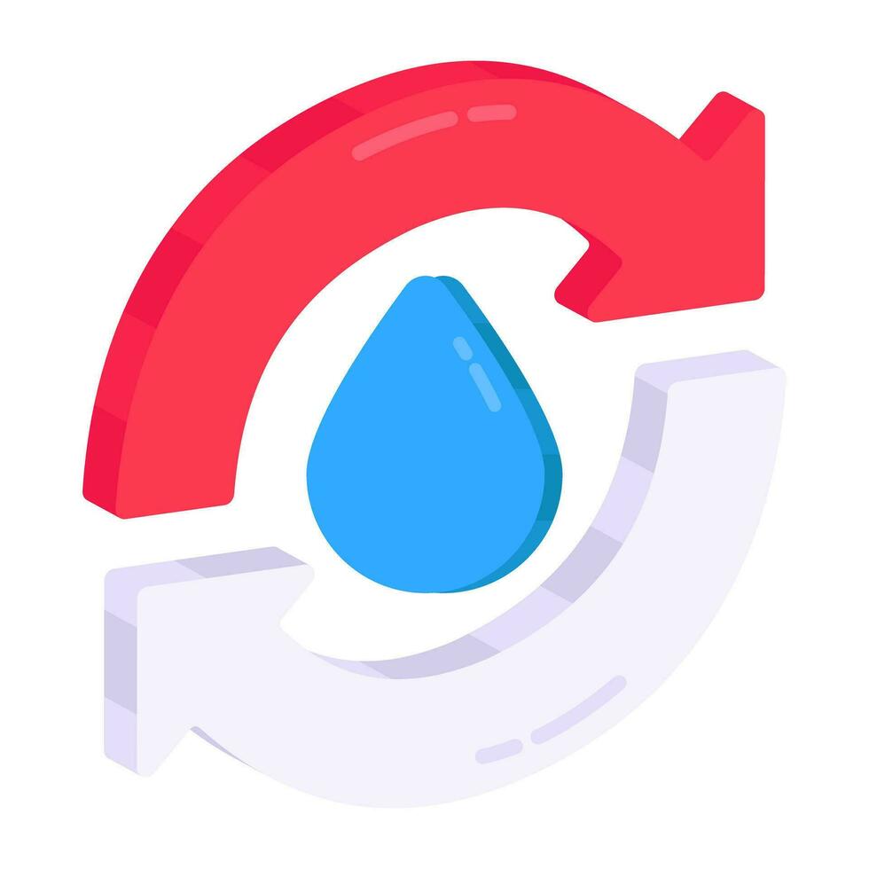 An editable design icon of water recycling vector