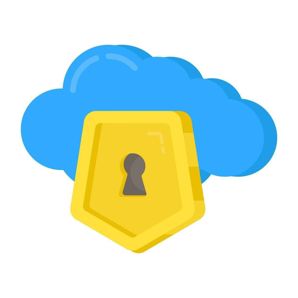 Editable design icon of cloud security vector