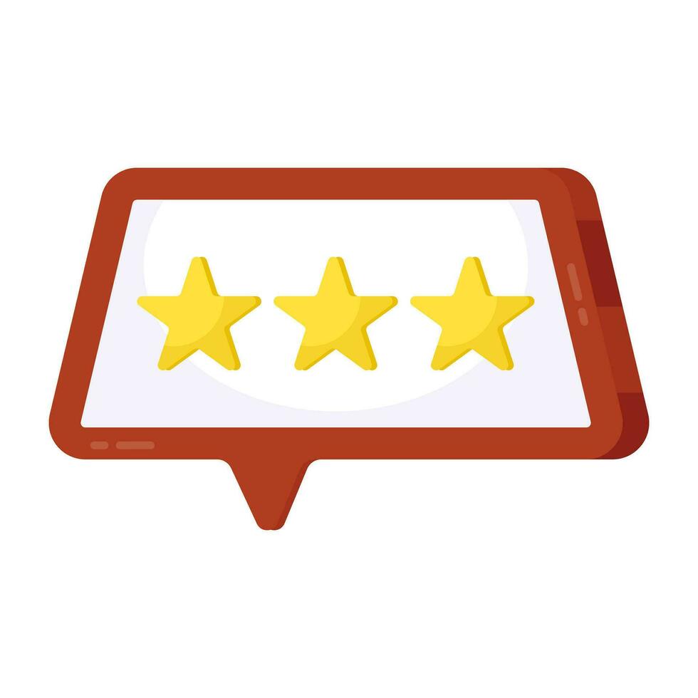 Chat bubble with stars showcasing customer ratings vector