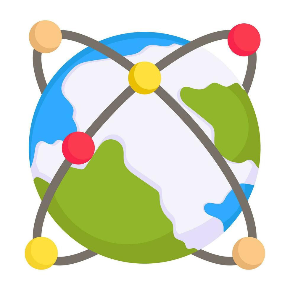 Editable design icon of global network vector