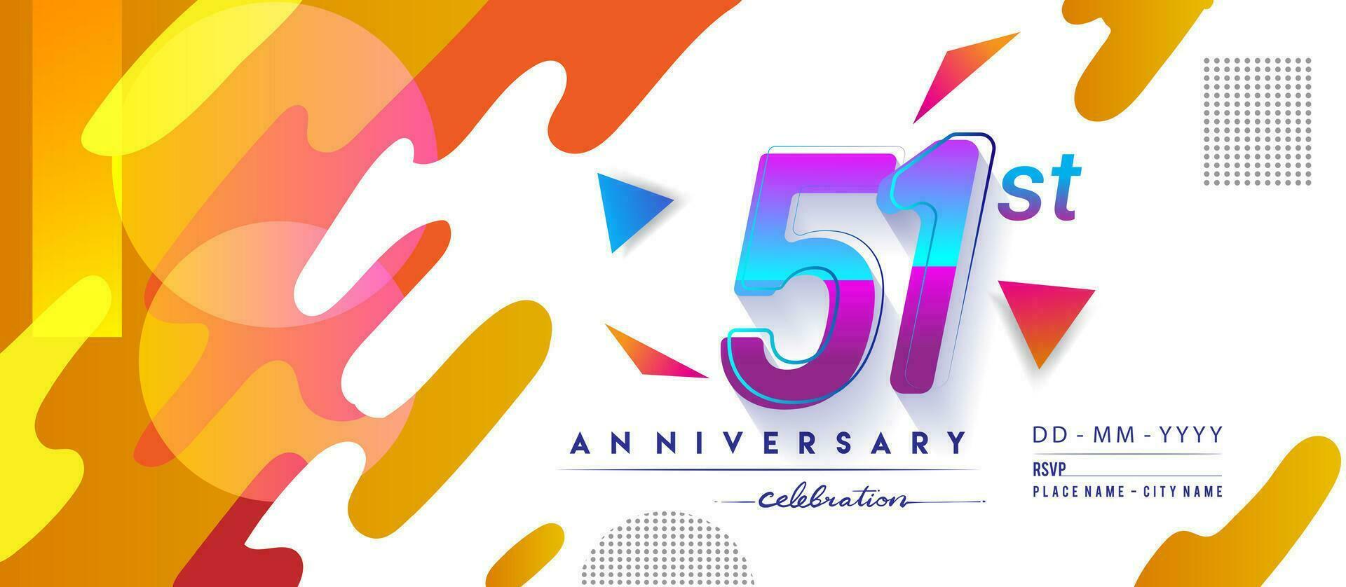 51º años aniversario logo, vector diseño cumpleaños celebracion con vistoso geométrico antecedentes y círculos forma.