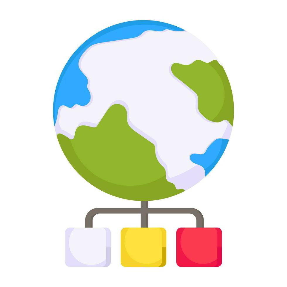 Editable design icon of global network vector