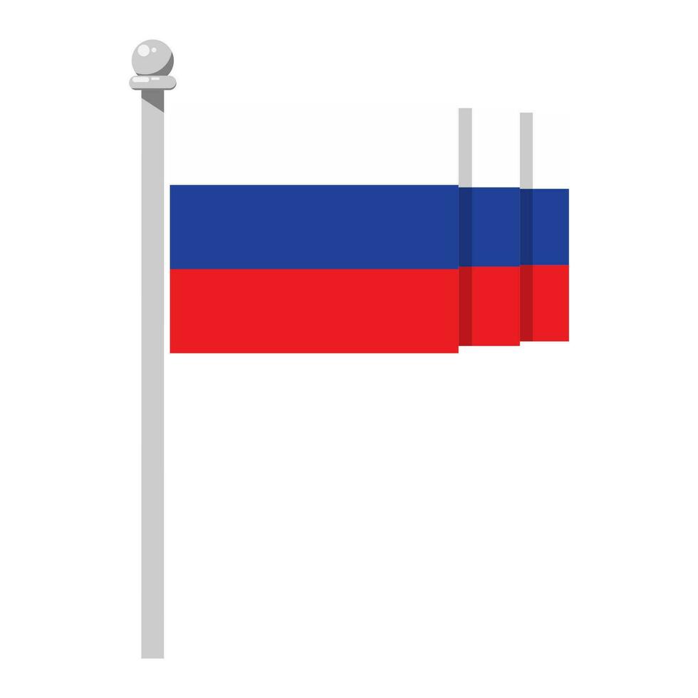 National flag of Russia in flat style isolated on white background, vector illustration