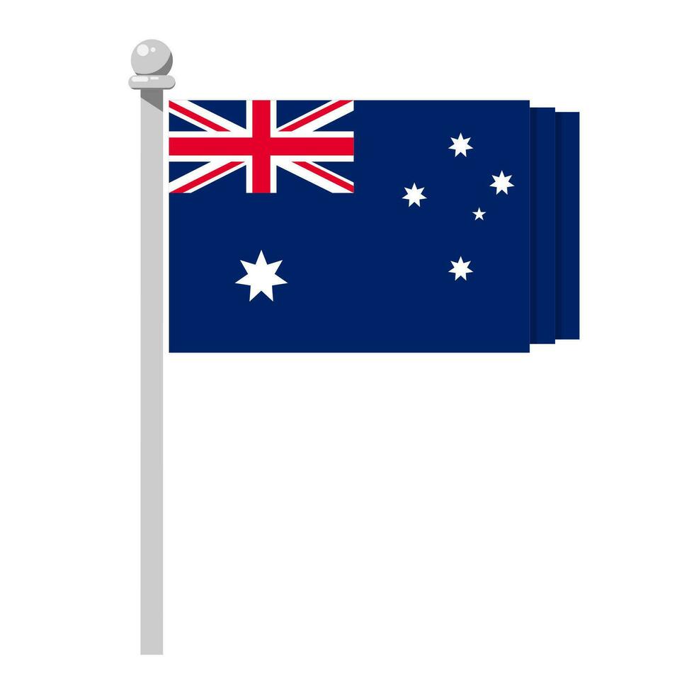 Australia bandera en plano estilo aislado en blanco fondo, vector ilustración