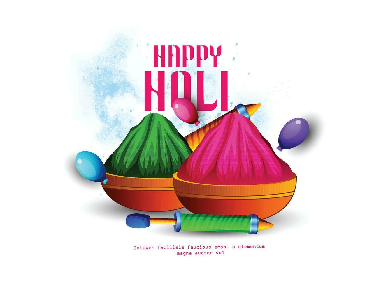 Happy Holi Festival Of Colors Illustration Of Colorful Gulal For Holi, In Hindi Holi Hain Meaning Its Holi vector