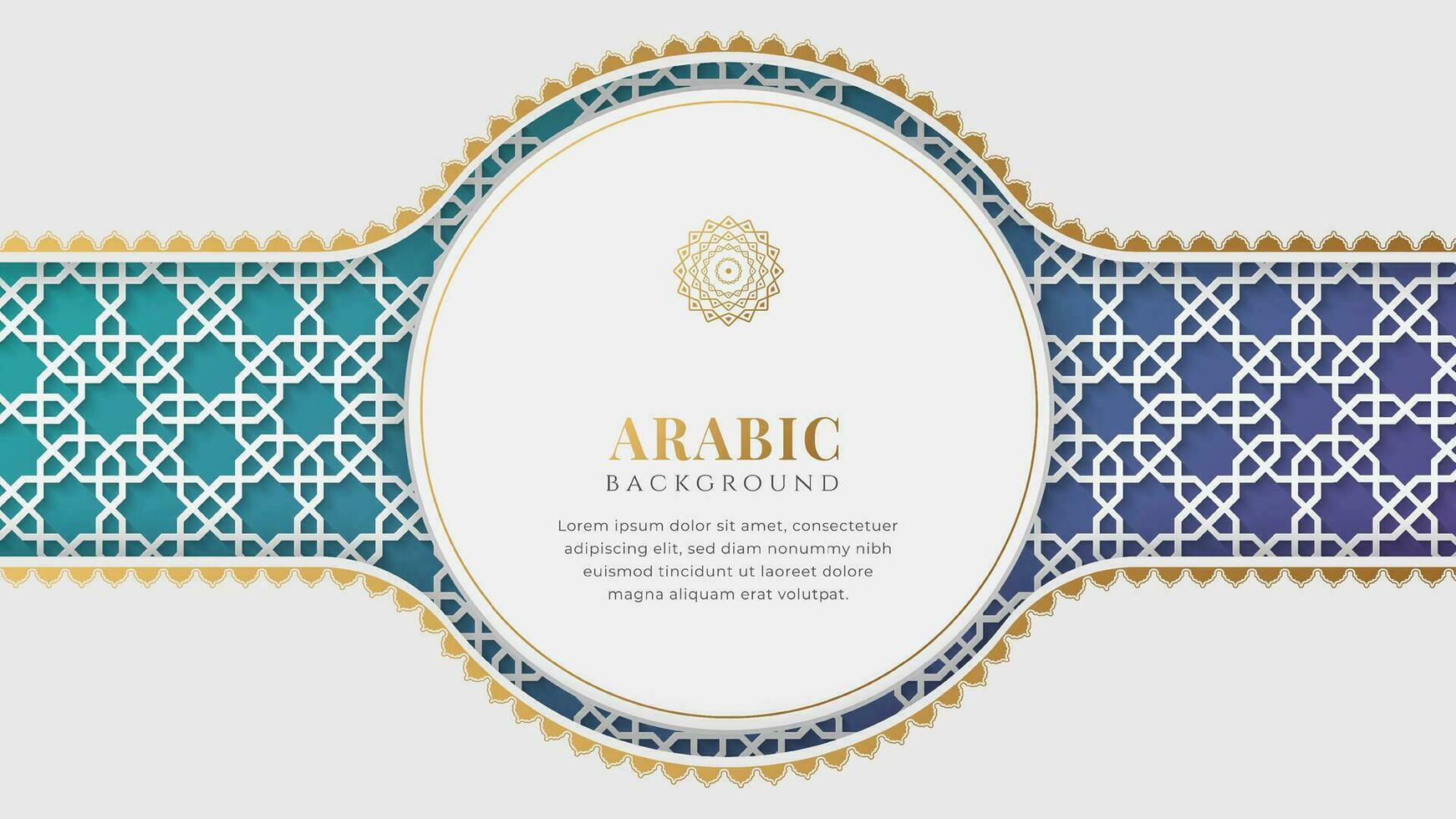 Arabic Islamic elegant white greeting  card background vector