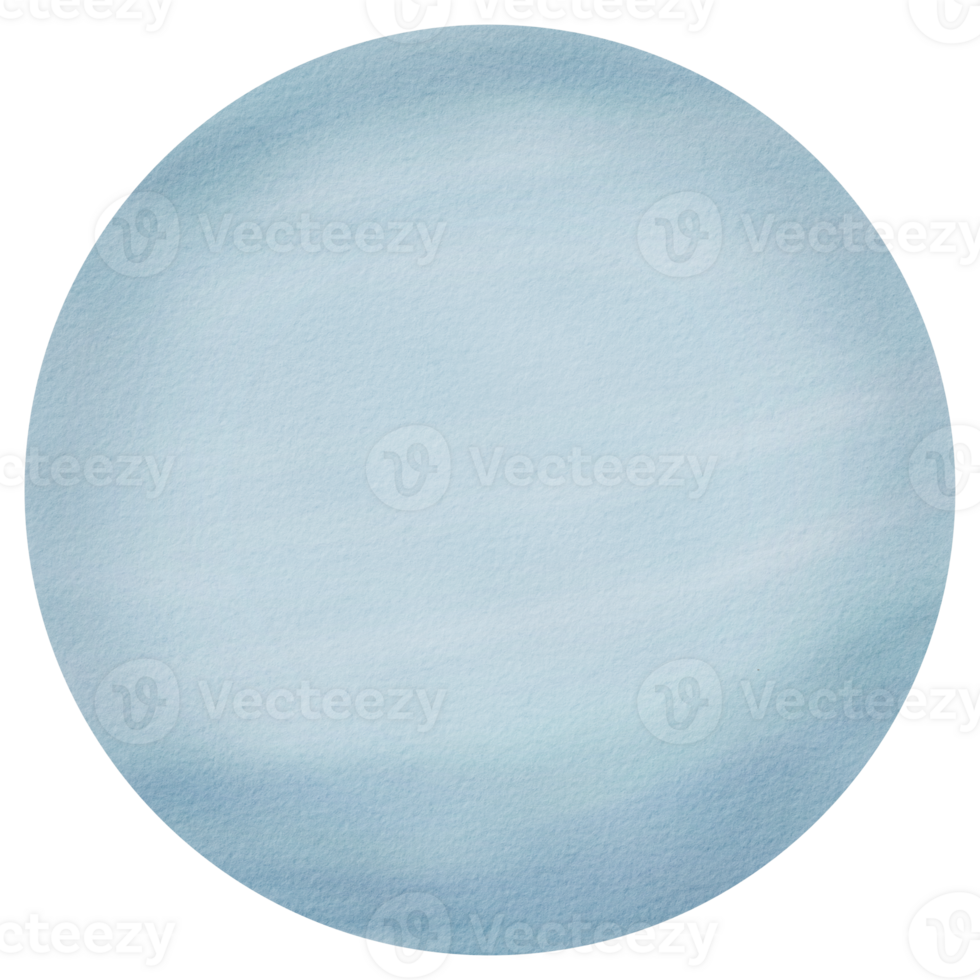 Uranus - the 7 planet in the solar system. for schools, astronomy lessons, notebook covers. In astrology, symbol god of the sky, patron of the Aquarius zodiac sign. Watercolor isolated illustration png