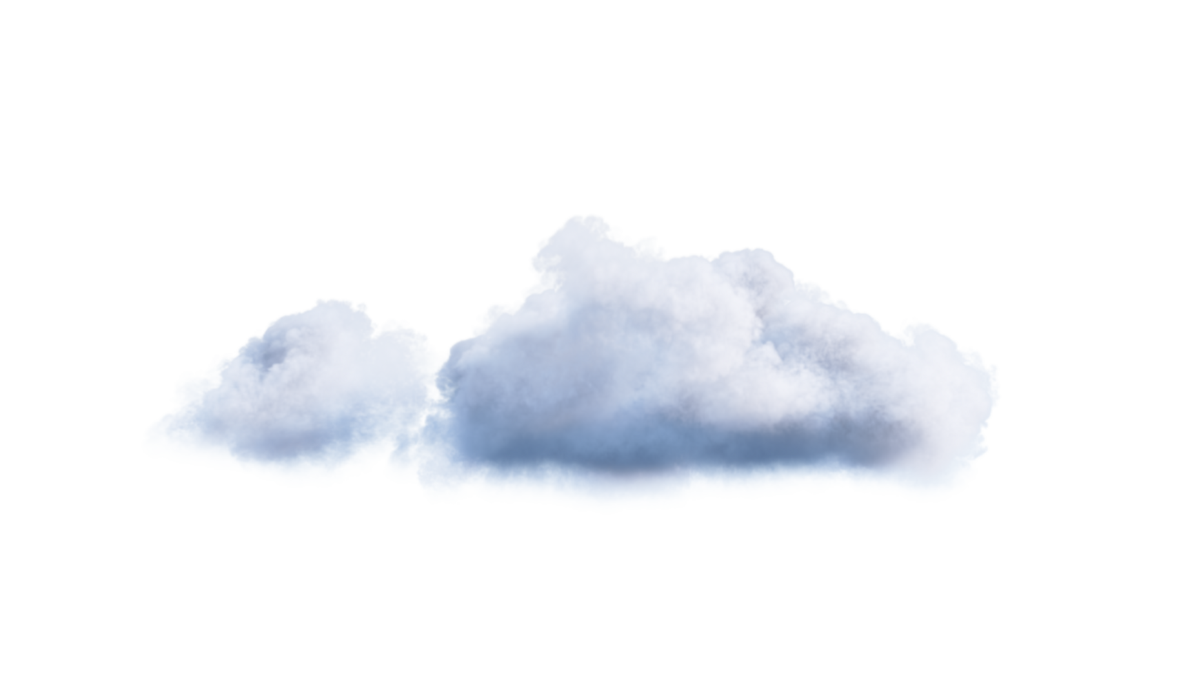 White Clouds PNG Alpha. 3d illustration