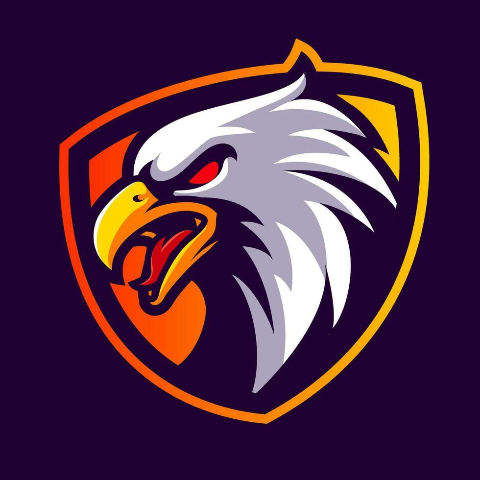 águila cabeza mascota logo modelo vector