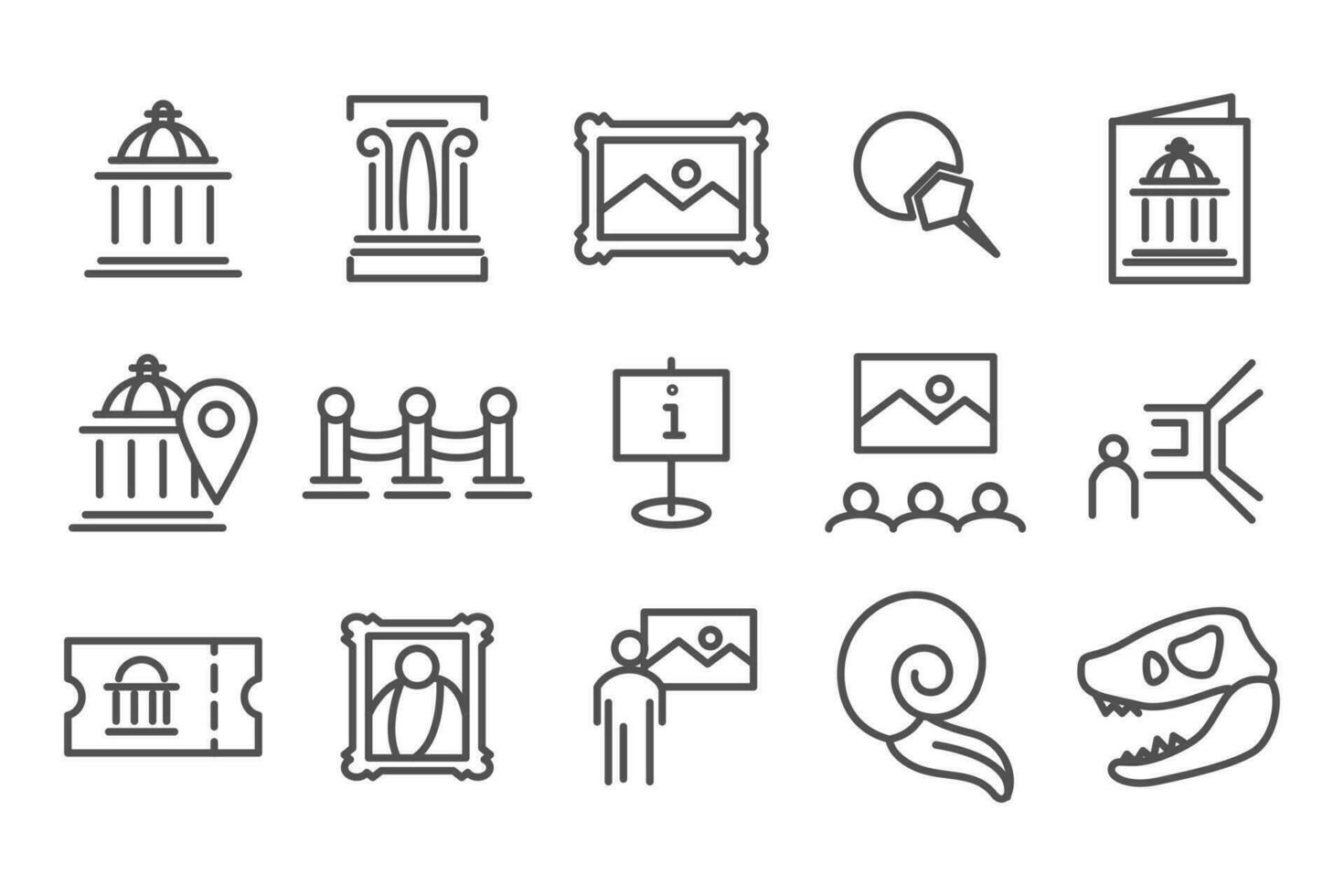 museum category line icon pixel perfect vector design