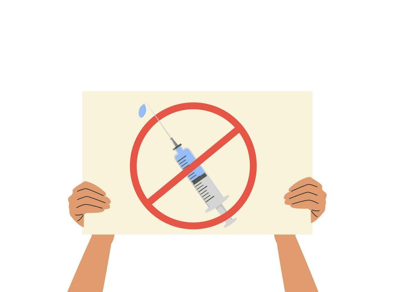 A male person confuse. Man thinking about Covid-19 Vaccination. Considering Coronavirus Vaccine. Injection shot and question mark. Vector illustration in flat style.