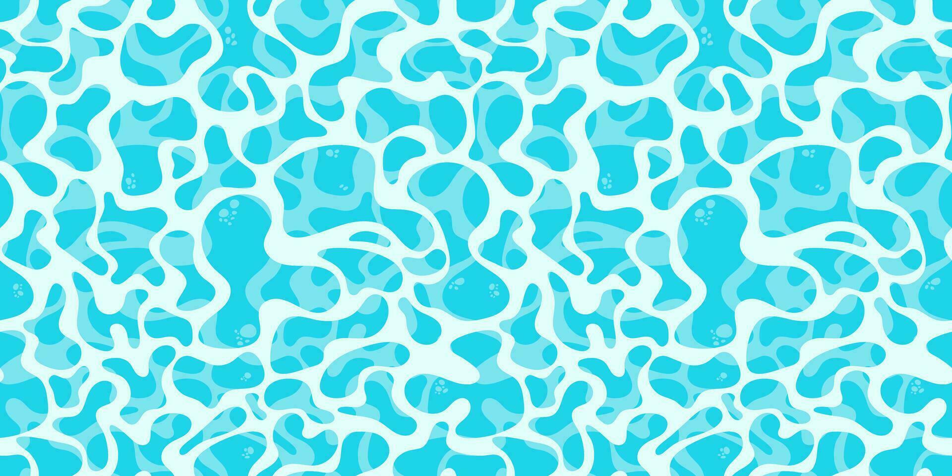 agua superficie sin costura patrón, ondulado agua reflexiones, piscina fondo, plano dibujos animados mar antecedentes estilo, agua superficie playa o piscina fiesta textura, vector ilustración