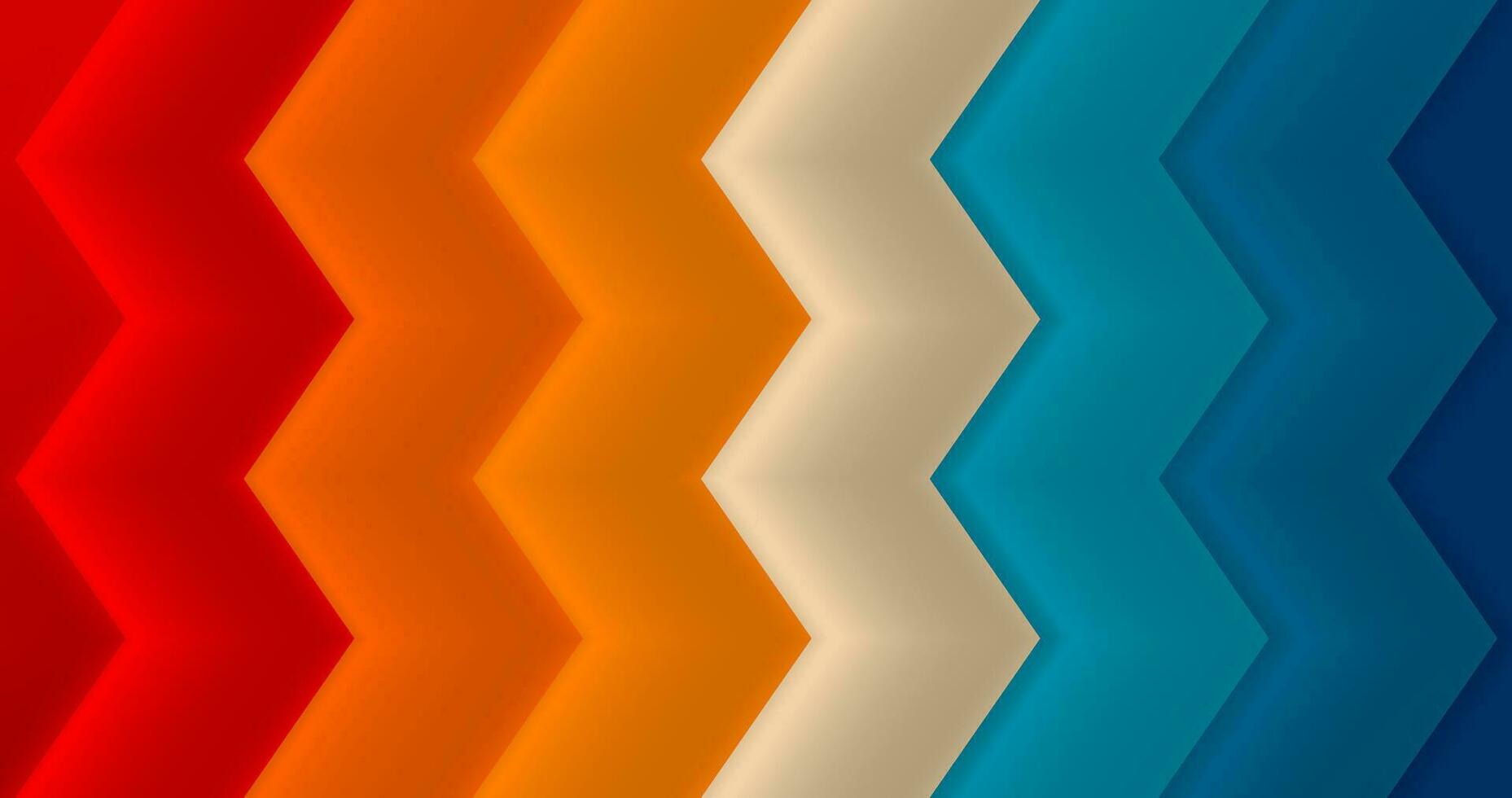 abstract design chevron background rainbow color, gradient wallpaper, paper cut triangle, zigzag pattern, design for card, cover, banner, poster, backdrop, wall, vector illustration